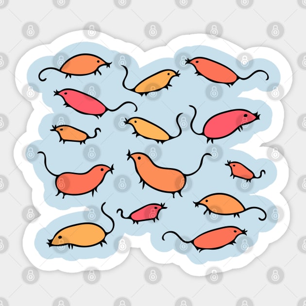 Cute and Colorful Mouse Pattern (light colors) Sticker by Davey's Designs